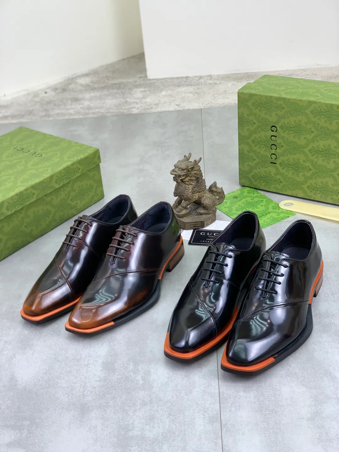 Men's Men's Shoes 💰P580 [New Style] 💰💎💎💎 [Gucci] GUCCI high-end men's formal business leather shoes, original order 1:1! Original imported high-end calfskin, original metal buckle, imported first-layer pigskin lining for feet, original high-end outsole, men's shoe size: 38-44